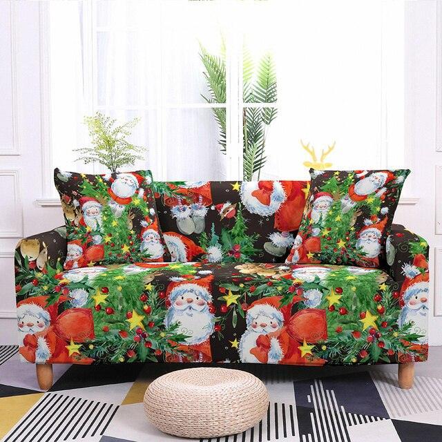 Assorted Christmas Prints Elastic Sofa Cover - Pretty Little Wish.com