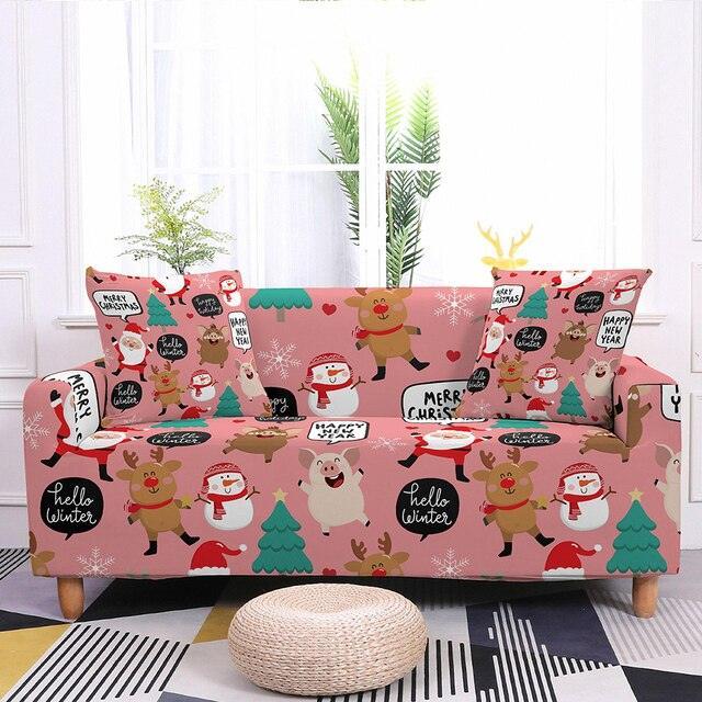 Assorted Christmas Prints Elastic Sofa Cover - Pretty Little Wish.com