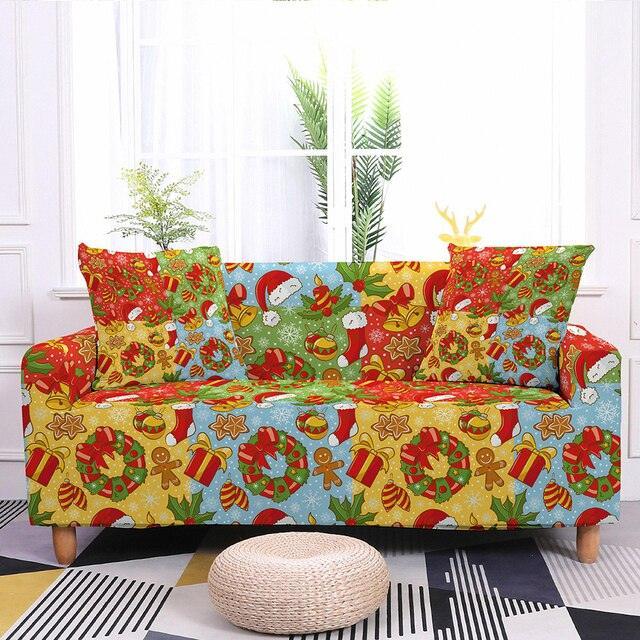 Assorted Christmas Prints Elastic Sofa Cover - Pretty Little Wish.com