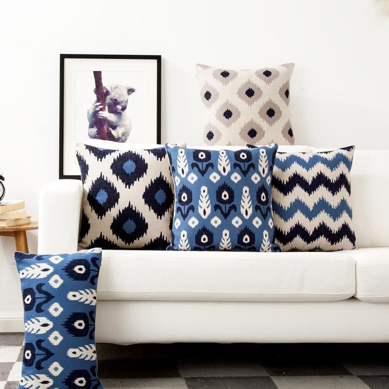 Blue Beige Nordic Pillow Covers - Pretty Little Wish.com