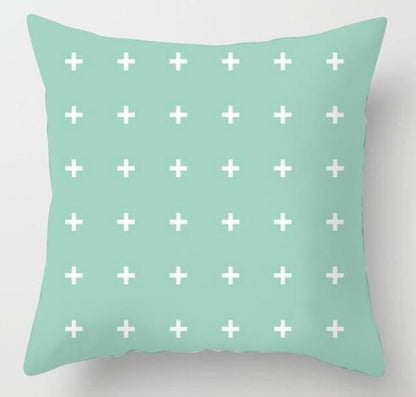 Blue/Green Geometric Cushion cover (45x45cm) - Pretty Little Wish.com