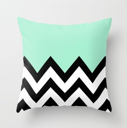 Blue/Green Geometric Cushion cover (45x45cm) - Pretty Little Wish.com