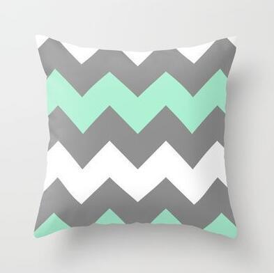 Blue/Green Geometric Cushion cover (45x45cm) - Pretty Little Wish.com