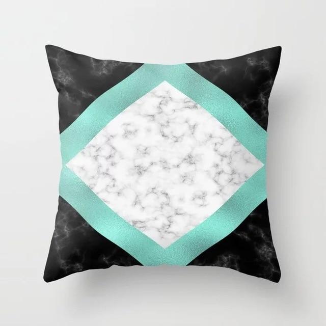 Blue/Green Geometric Cushion cover (45x45cm) - Pretty Little Wish.com