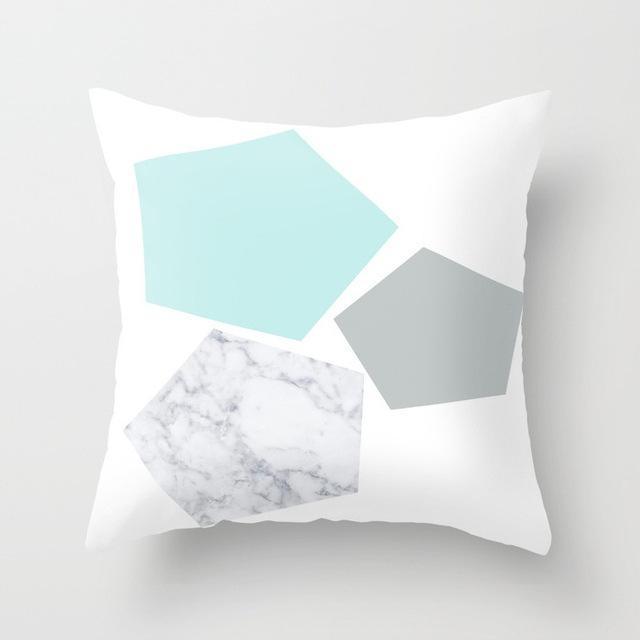 Blue/Green Geometric Cushion cover (45x45cm) - Pretty Little Wish.com