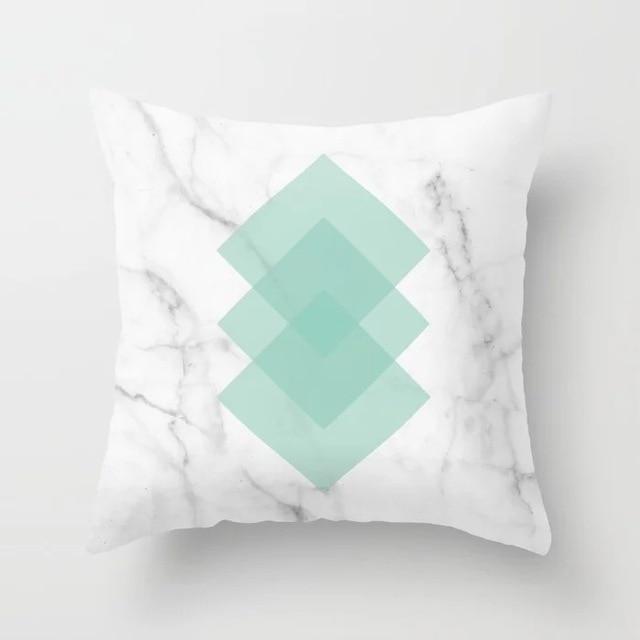 Blue/Green Geometric Cushion cover (45x45cm) - Pretty Little Wish.com