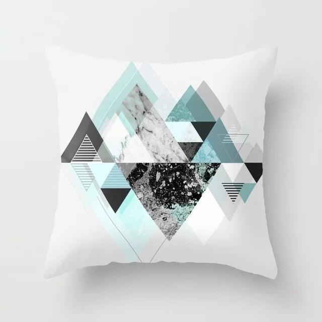 Blue/Green Geometric Cushion cover (45x45cm) - Pretty Little Wish.com