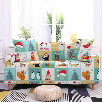 Christmas Elastic Sectional Sofa Couch Cover - Pretty Little Wish.com