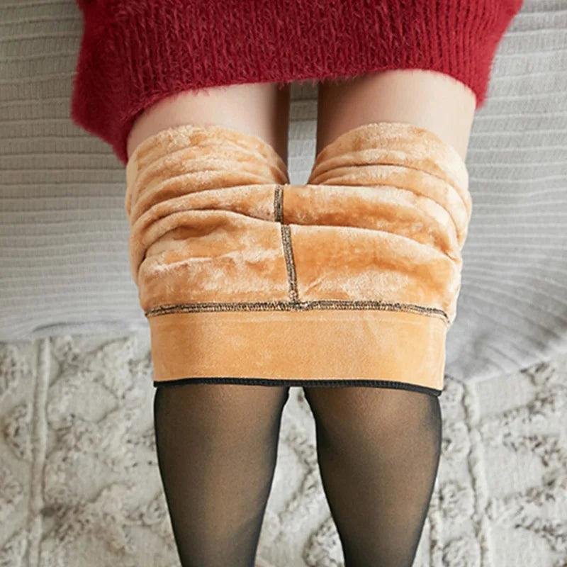 Flawless Legs Fake Translucent Warm Plush Tights - Unmatched Comfort & Style! - Pretty Little Wish.com