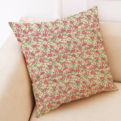 Flower Pattern Cotton Linen Pillowcase - Pretty Little Wish.com