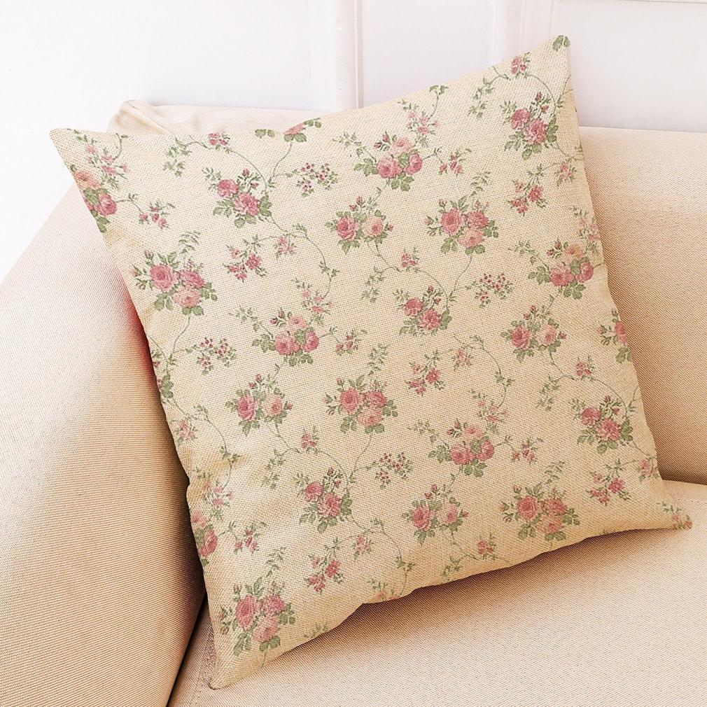 Flower Pattern Cotton Linen Pillowcase - Pretty Little Wish.com