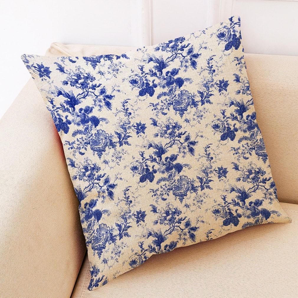 Flower Pattern Cotton Linen Pillowcase - Pretty Little Wish.com