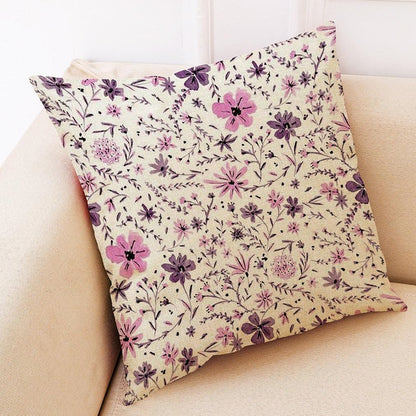 Flower Pattern Cotton Linen Pillowcase - Pretty Little Wish.com