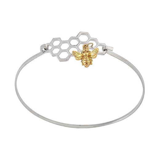 Horizontal Honeycomb & Bee Bracelet - Pretty Little Wish.com