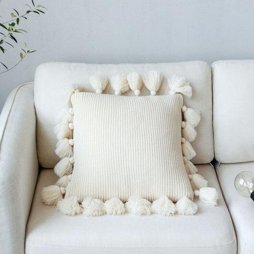 Knit Cushion Cover Solid Pillow Case 45*45cm Soft For Sofa - Pretty Little Wish.com