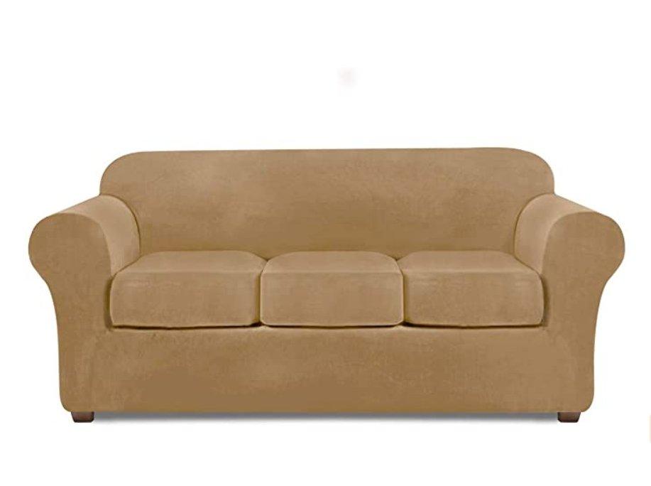 Modern Velvet Loveseat/ 3 Seat Covers for 2/3 Cushion Couch Covers for Sofa Stretch Couch Covers 3 Piece Loveseat Slipcover for Loveseats with 2 /3 Cushions Furniture Protector Machine Washable - Pretty Little Wish.com