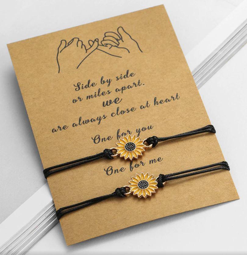 NEW "Together Forever" Sunflower Bracelet Set - Pretty Little Wish.com