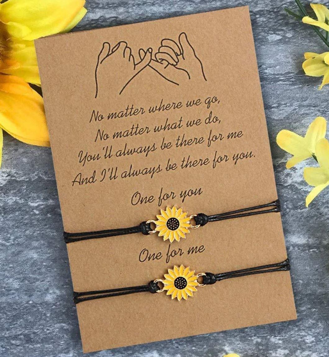 NEW "Together Forever" Sunflower Bracelet Set - Pretty Little Wish.com