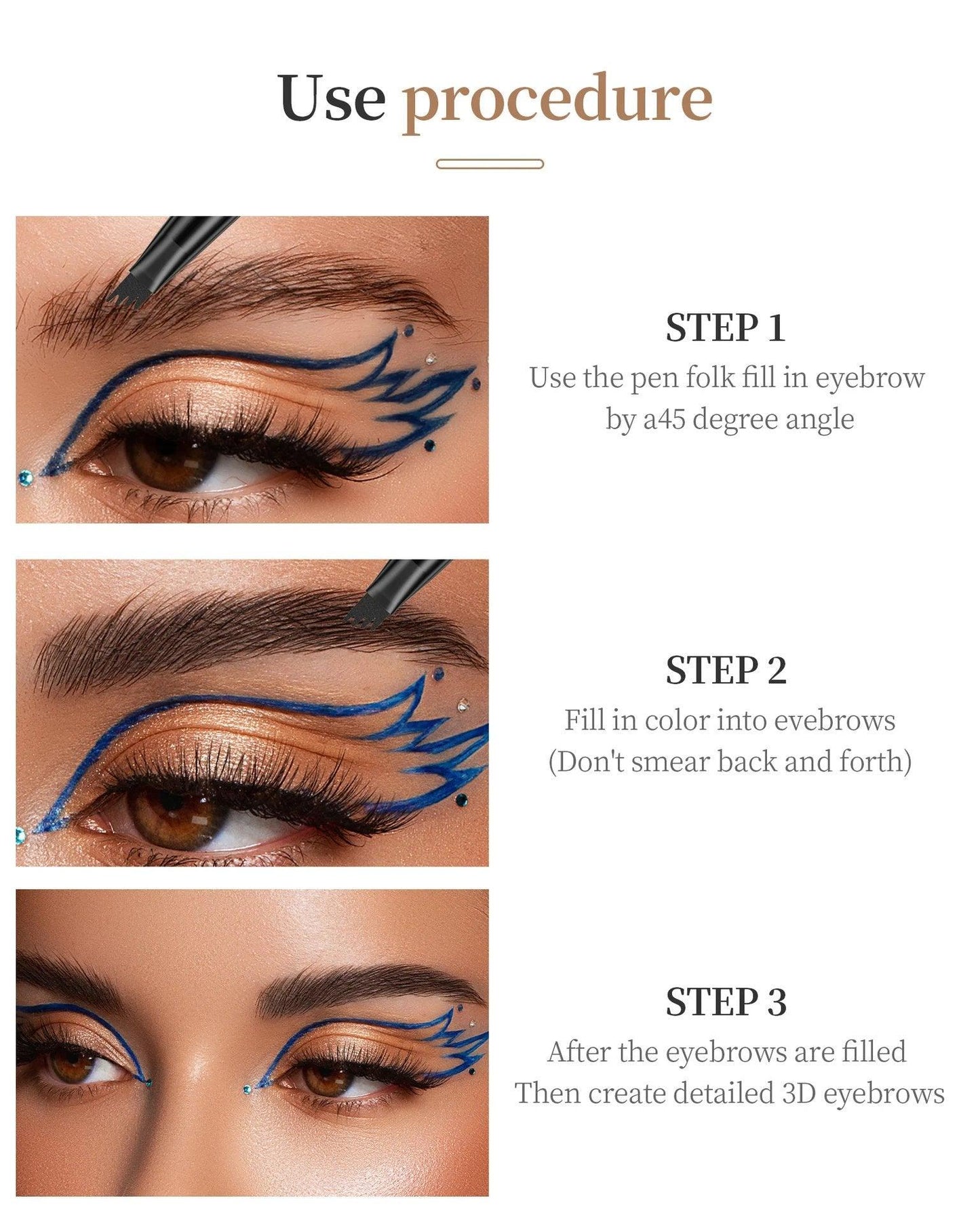 PerfectBrow™ 3D Microblading Eyebrow Tattoo Pencil 4 Fork Tip - Pretty Little Wish.com