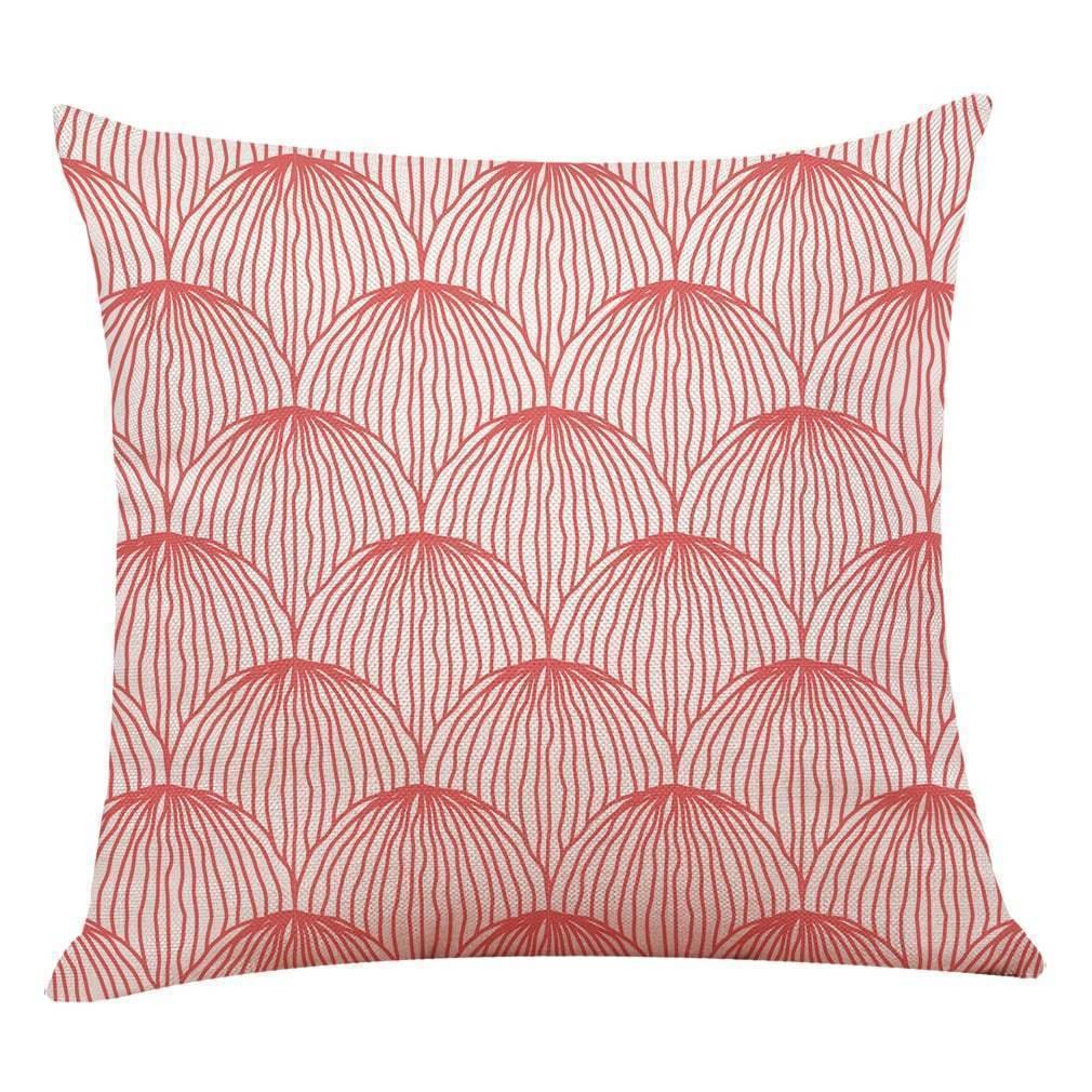 Pink Geometric Pattern Cotton Pillowcase - Pretty Little Wish.com