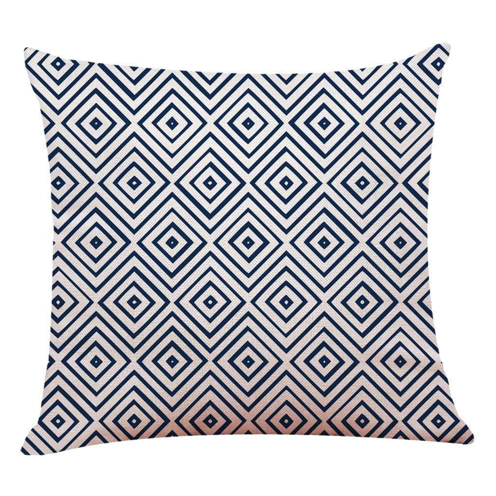 Pink Geometric Pattern Cotton Pillowcase - Pretty Little Wish.com