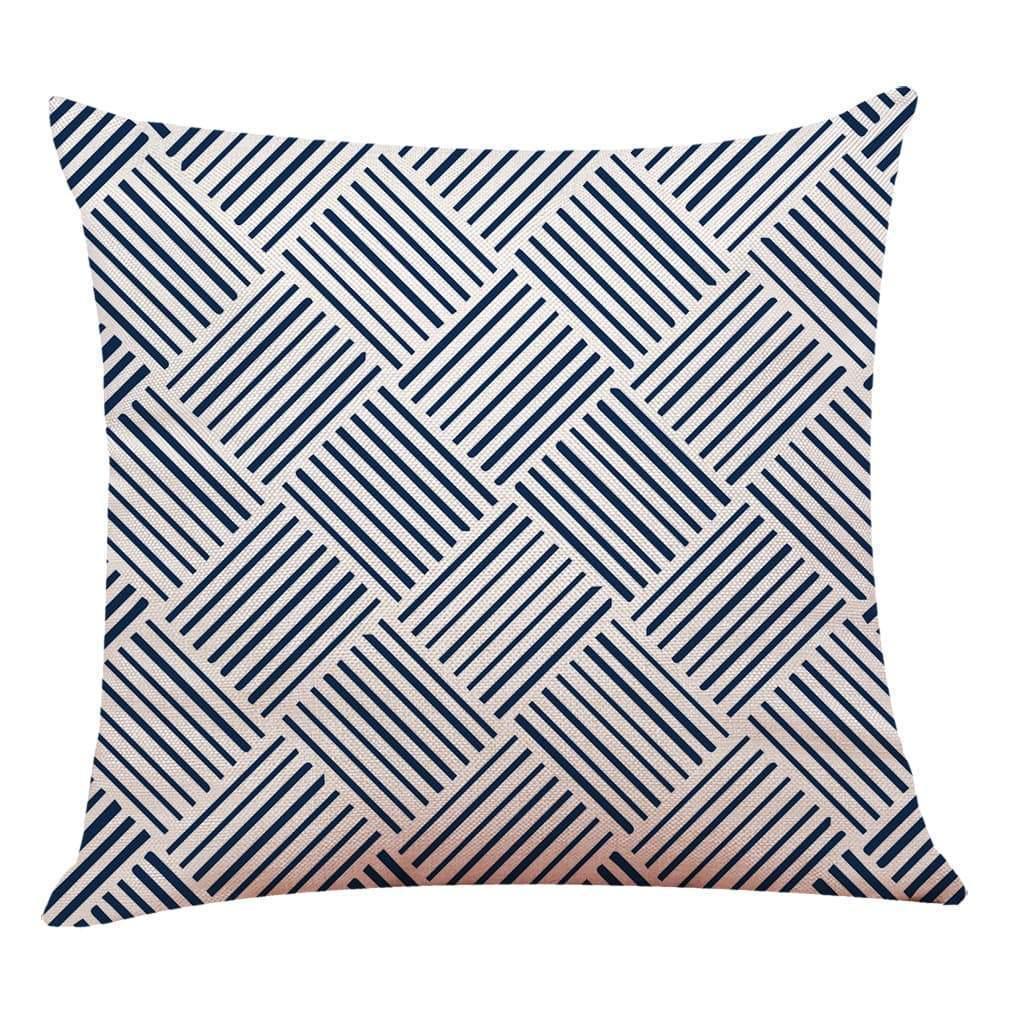 Pink Geometric Pattern Cotton Pillowcase - Pretty Little Wish.com