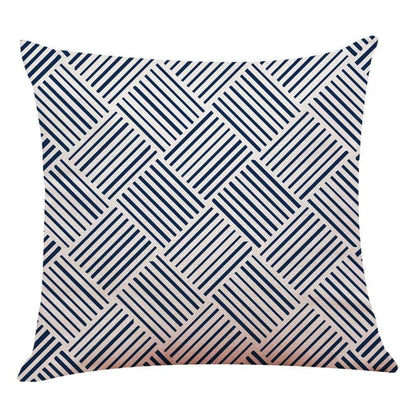 Pink Geometric Pattern Cotton Pillowcase - Pretty Little Wish.com