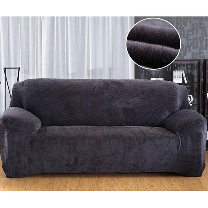 Plush Sofa Cover Stretch Solid Color Thick Slipcover Sofa Covers for Living Room Pets Chair Cover Cushion Cover Sofa Towel 1PC - Pretty Little Wish.com