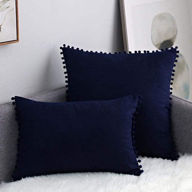 Pompon Hair Ball Lace Cushion Cover Pillow Case - Pretty Little Wish.com