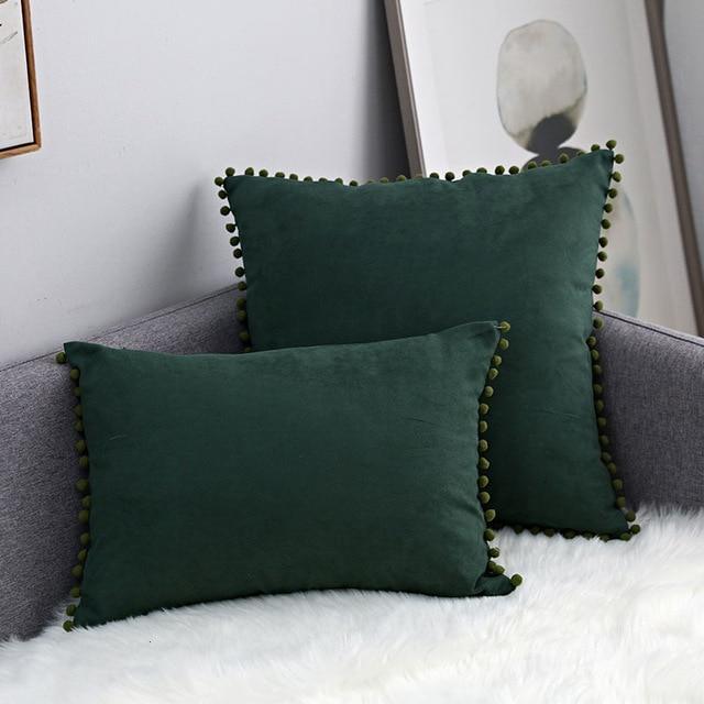 Pompon Hair Ball Lace Cushion Cover Pillow Case - Pretty Little Wish.com