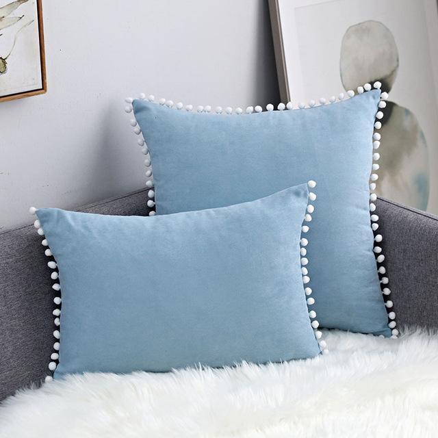 Pompon Hair Ball Lace Cushion Cover Pillow Case - Pretty Little Wish.com