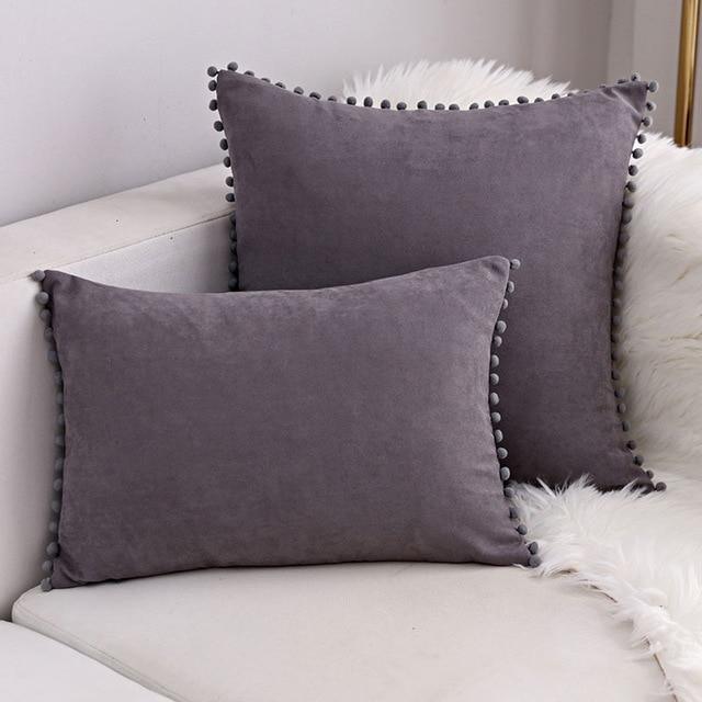 Pompon Hair Ball Lace Cushion Cover Pillow Case - Pretty Little Wish.com