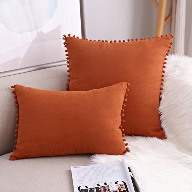 Pompon Hair Ball Lace Cushion Cover Pillow Case - Pretty Little Wish.com