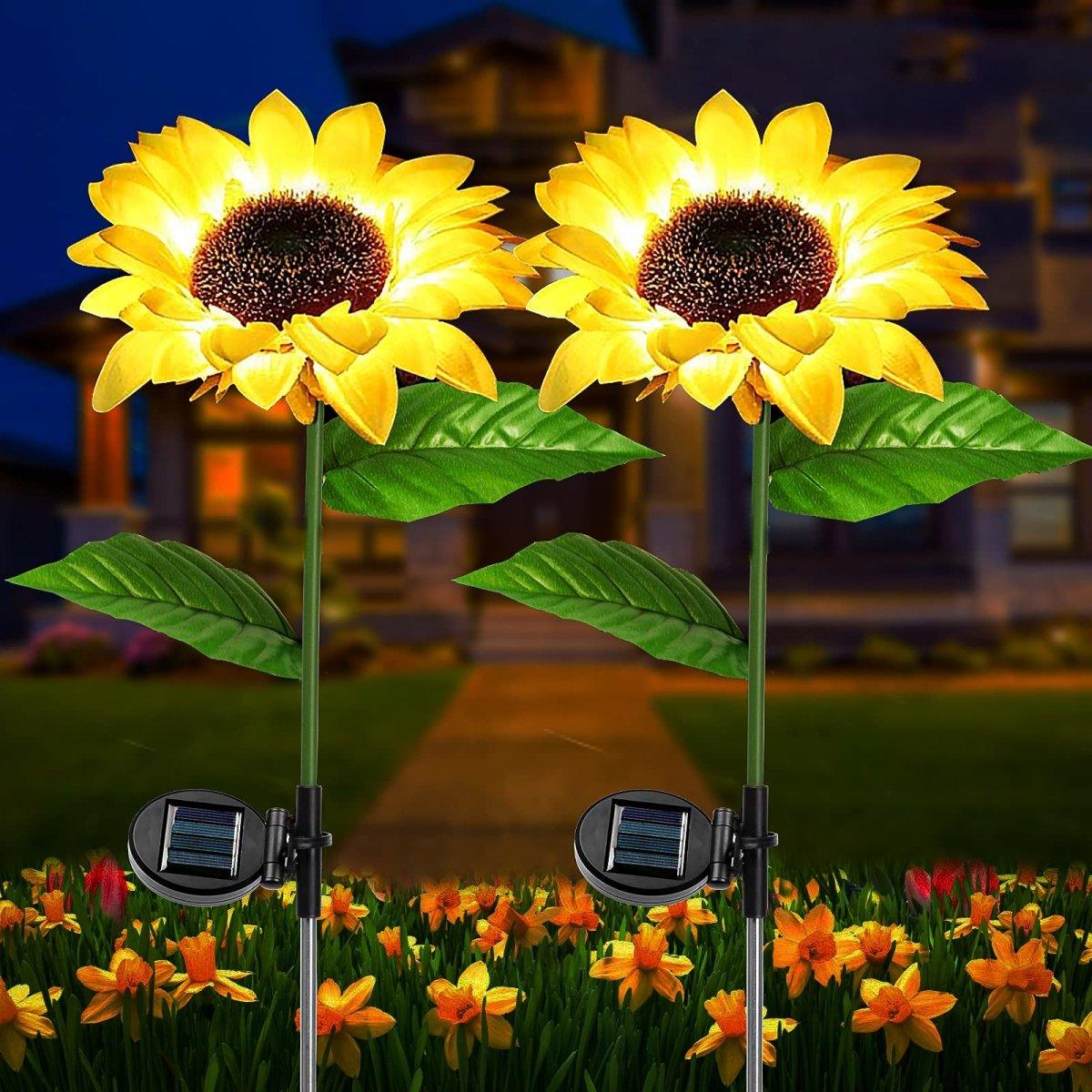 Solar Sunflower Light - 2 Pcs - Pretty Little Wish.com