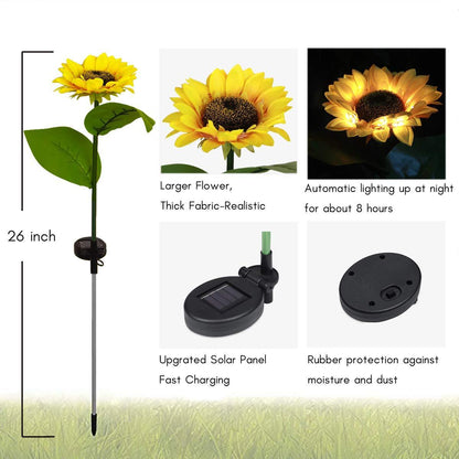 Solar Sunflower Light - 2 Pcs - Pretty Little Wish.com