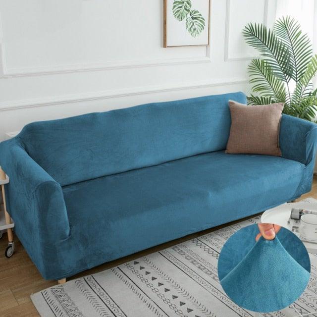 Velvet Thicken Sofa Cover Modern Solid Color Elastic Furniture Couch Slipcover Stretch All-inclusive Sofa Covers for Living Room - Pretty Little Wish.com