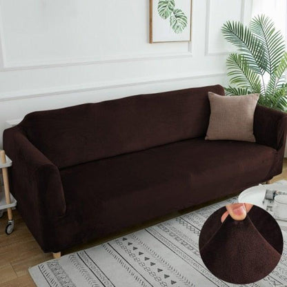 Velvet Thicken Sofa Cover Modern Solid Color Elastic Furniture Couch Slipcover Stretch All-inclusive Sofa Covers for Living Room - Pretty Little Wish.com