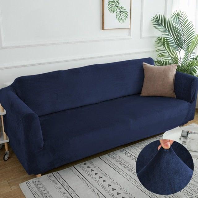 Velvet Thicken Sofa Cover Modern Solid Color Elastic Furniture Couch Slipcover Stretch All-inclusive Sofa Covers for Living Room - Pretty Little Wish.com