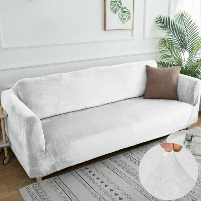 Velvet Thicken Sofa Cover Modern Solid Color Elastic Furniture Couch Slipcover Stretch All-inclusive Sofa Covers for Living Room - Pretty Little Wish.com