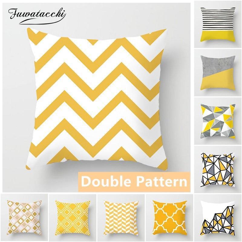 Yellow Geometric Cushion Cover - Pretty Little Wish.com