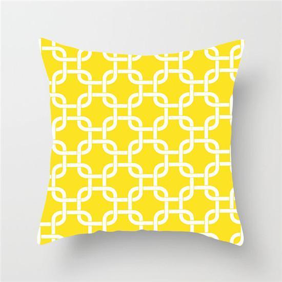 Yellow Geometric Cushion Cover - Pretty Little Wish.com