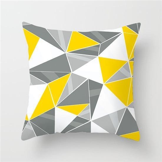 Yellow Geometric Cushion Cover - Pretty Little Wish.com