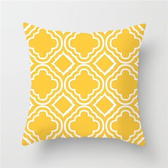 Yellow Geometric Cushion Cover - Pretty Little Wish.com